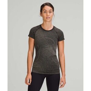 Lululemon Athletica Sz 4 Swiftly Tech Short Sleeve Grid Warp/Neon Multi Shirt